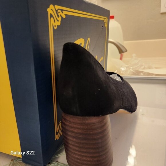 NWT Sbicca Volin Mule Black Teardrop Stacked Heel Suede Leather. Various - Picture 4 of 14